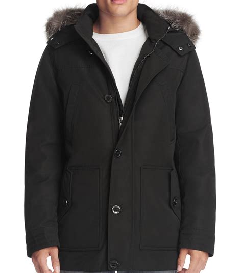 michael kors black jacket mens|Michael Kors black winter coat.